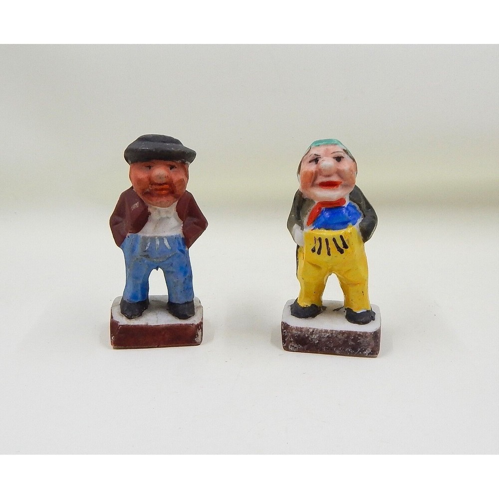 Grumpy Old Men Gnomes Ceramic Figurines Occupied Japan Pair